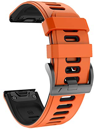 NotoCity für Fenix 7s / Fenix 6s /Fenix 6s Pro/Fenix 5s Armband, Quickfit 20mm Ersatzarmband für Fenix 7S Pro/6S Pro /5S Plus/Instinct 2S/Epix Pro 42mm/Descent MK 2S (Orange-Schwarz)