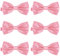 DonDon 6er Set Herren Fliege 12 x 6 cm gebunden und längenverstellbar rosa