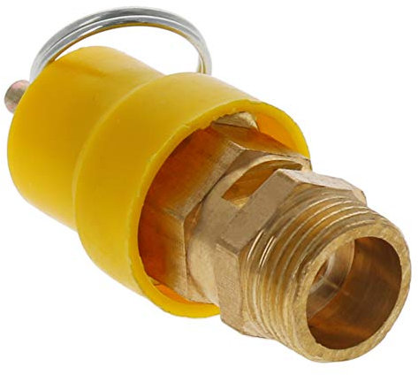 Othmro Soupape de sécurité pour compresseur d'air, 5/8 mâle, 119 psi, chapeau jaune, 1 lot