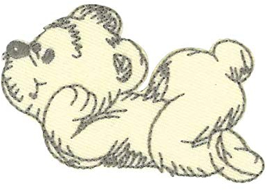 Bügelbild Patch Applikation zum Aufbügeln Kuscheltier Eisbär Ecru 6,0 x 4,0 cm