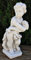 JS Garten Deko Beton Figur Statue Skulptur Putte stehend Vierjahreszeiten Frühling H 49 cm Dekofigur Gartenskulptur