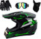 Gmuret Motocross Helm, Professioneller Off Road Helm Set mit Vollgesichtsschutz, Schutzbrille und Handschuh für Erwachsene und Kinder