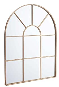 BUTLERS Fensterspiegel - Spiegel in Fensteroptik (30x40 cm) - Halbrunder Wandspiegel mit Rahmen im Vintage-Stil