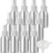 ZEOABSY Pack of 12 Empty 50ml Silver Aluminium Spray Bottle Refillable Aluminum Bottles with White Fine Mist Sprayer Metal Spray Bottles for Perfume Hair Garden Travel, Funnel