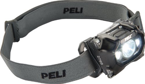 PELI 2760: Nachtsichttaugliche Mehrstrahl-Premium-LED-Stirnlampe, Hohe Qualität für Industrie, Höhlenforschung, Profi Angeln, Speläologen, IPX4 wasserfest, 289 Lumen, Farbe: schwarz