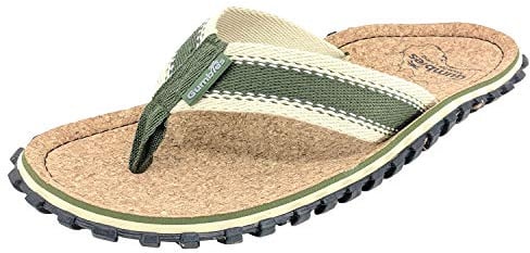 Gumbies Corker - Flip Flops aus Kork mit robuster Sohle aus wiederverwerteten Autoreifen, Fußriemen aus recycelter Baumwolle, ergonomisches Fußbett