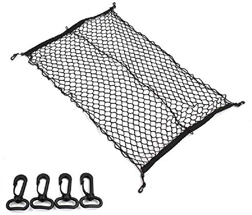 ZJCNHY 100 x 70 cm Universal Black Nylon Auto Trunk Netto Gepäckaufbewahrung Organizer Tasche Hinteres Hecknetz mit 4 Haken Cargo Net Auto Gepäcknetz (Color Name : Black)
