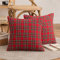 FATCAT 2er Set Schottischen Dekorative Kissenbezug Kissenhülle, RedTartan-Check-Kissenbezüge mit Verstecktem Reißverschluss, für Sofa Schlafzimmer Wohnzimmer Auto 45x45cm, Kleine Textur