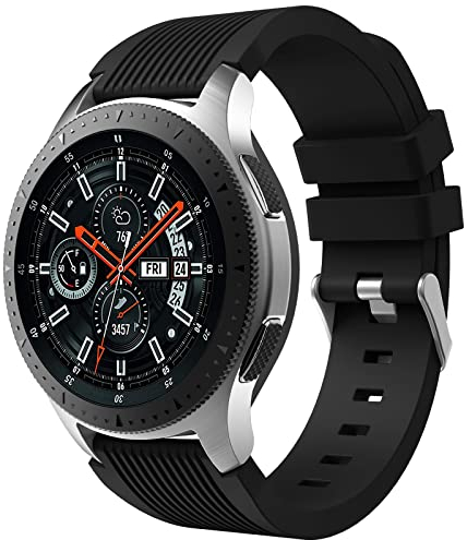 Syxinn Kompatibel mit Armband Gear S3 Frontier/Classic/Samsung Galaxy Watch 46mm 22mm Armband Silikon Uhrenarmband Sportarmband for Galaxy Watch 3 45mm/Moto 360 2nd Gen 46mm/Huawei Watch GT