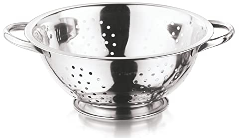 Tredoni Colador de cocina de acero inoxidable de 24 cm, 2 asas y base redonda sólida (24 cm)