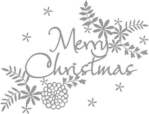 Weihnachtliche Stanzschablone zur Kartengestaltung, Merry Christmas, Blätter, Buchstaben, Schablonen für Bastelarbeiten, Scrapbooking, Fotoalbum, dekorative Prägepapier