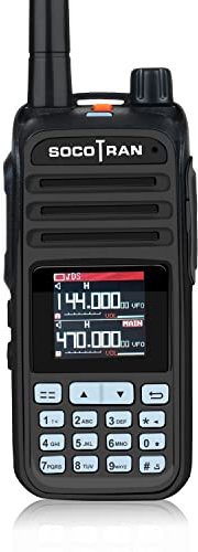SOCOTRAN Air Band Band Wireless Copy frequency 256CH WalkieTalkie NOAA Weather Channel Receive Typ-C Charging Two Way Radio (Black)