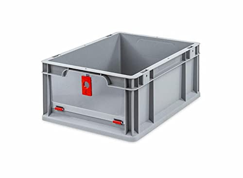 PROREGAL Eurobox NextGen Insight Cover | HxBxT 17x30x40 | 16 Liter | Niedrig/Rot | Eurobehälter, Transportbox, Transportbehälter, Stapelbehälter