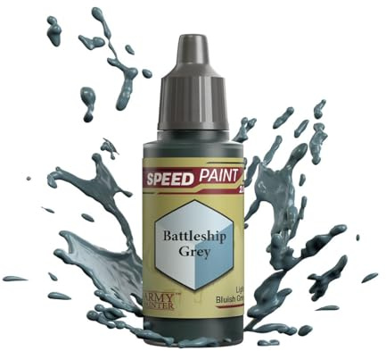 The Army Painter Speedpaint Battleship Grey 2.0, Single Modellbau Acrylfarbe 18ml Einschichtige Lackierlösung Für Fantasy Tabletop Miniatures Like Warhammer 40k Figuren und DnD Miniatures