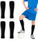Tugaizi Football Sock Sleeves Black Shin Guards Sleeves Black Footless Football Socks Cut Socks Football for Games Beginners kids Boys Girls, 2 Pairs