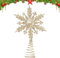 Weihnachtsbaum Stern Spitze 21cm Schneeflocke Christbaumspitze Baumspitze Spitze Aufstecker Weihnachtsbaum Stern Gold Baumspitze Stern Silber Weihnachtsbaumspitze Stern für Weihnachtsbaum (Gold)