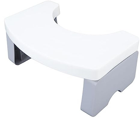 Tabouret de Pied de Merde, Angle Confortable de Roulement de Poids Fort Facile à Ranger Tabouret de Pot de Toilette Pliable pour des Cadeaux Sains (Blanc)