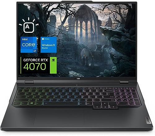 Lenovo Legion Pro 5i Gen 8 Gaming Laptop, 16 165Hz WQXGA Display, Intel Core i7-13700HX, NVIDIA RTX 4070, 32GB DDR5 RAM, 1TB SSD, Webcam, Backlit Keyboard