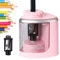 Tihoo tenwin Bleistiftspitzer, elektrischer Bleistiftspitzer mit langlebiger Klinge zum schnellen Anspitzen, batteriebetriebener automatischer Anspitzer für Bleistifte Nr.2/Farbstifte (6-8mm), Rosa