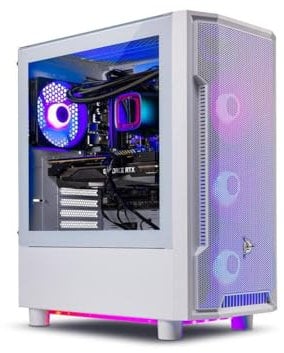 Skytech Gaming Archangel Gaming PC, Ryzen 7 5700X 3.4 GHz, RTX 4060, 1TB NVME, 16GB DDR4 RAM 3200, 600W Gold PSU Wi-Fi, Win 11 Home, RGB-Keyboard and RGB-Mouse Included