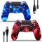 MUZELI Controller Wireless per PS4, Controller Multipiattaforma da 2 Pezzi Compatibile con PS4/Pro/Slim/PC/iOS/Android/MacOS, con Doppia Vibrazione/Jack Audio da 3,5 mm/Touchpad Sensibile