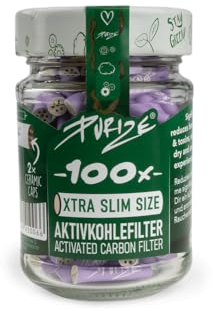 PURIZE® Glas I 100 XTRA Slim Size Aktivkohlefilter Flieder