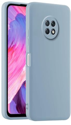 HULLIN Colorful Silicone Phone Case Cover, Suitable for Redmi Note 9T 5G (6.53) - Smoke Blue