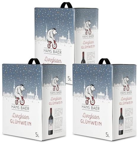 Hans Baer Dornfelder Glühwein aus deutschem Rotwein – – Bag-in-Box (3 x 5L)