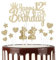 mciskin 12th Happy Birthday Candles Cake Toppers, Crown Number 12 Candle for Cake, Girls 12th Birthday Decoration, Cake Candle Cake Topper for Women Birthday Party Wedding Anniversary (Champagne Gold)
