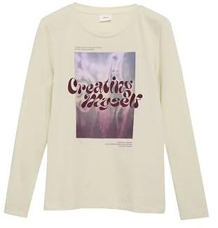 s.Oliver Junior Mädchen 2153039 T-Shirt Langarm Mit Frontprint, 0805, 152 EU