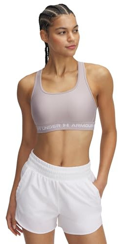 Under Armour Damen BH mit gekreuztem Rücken, Grau/Weiß, X-Large