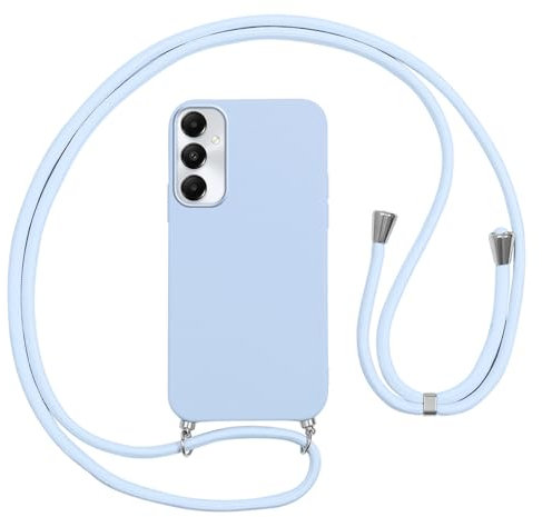 Vauki Funda con Cuerda para Samsung Galaxy A05s, Carcasa Silicona AntiChoque con Correa, Case con Ajustable Colgante Collar Cordón Suave Cuello para Samsung A05s Móvil Teléfono, Púrpura Claro