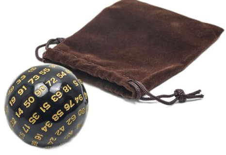 Dadi poliedrici a 100 facce in acrilico superiore con custodia, per giochi di ruolo, JDR, Giochi da tavolo, Dungeon e Draghi, DND, Pathinder, Libro-giochi, LDVELH, MTG (giallo)