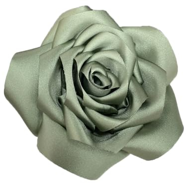 110mm Grande Broche En Satin Délicate Avec Fleur De Rose Faite à La Main Pour Fête De Mariage, Danse, Pour Femme Et Homme, Robe, Costume, Cérémonie, Vêtements, Accessoires, Cadeaux (vert)