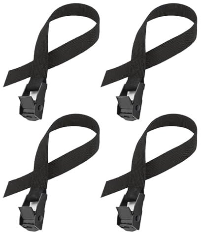 Anfyko Spanngurte Kurz 40cm 4 Stück, Spitzes Heckdesign Zurrgurt, Zinklegierung Schnappverschluss Spanngurt, Verstellbare Befestigungsgurt mit Klemmschloss für Fahrrad, Motorrad... (40cm - 4 Stück)
