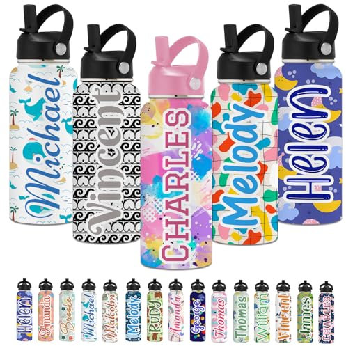 YouBaiVS Bottiglia di acqua personalizzata con nome Bottiglie di acqua personalizzate per i bambini a doppia parete Tumbler Travel Cup personalizzato bottiglie d'acqua