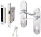 EAI Polished Chrome Door Handle Key Lock Set - Victorian Scroll Shaped | 1 Pair of Internal Lock Handles with Sash Lock (64mm) & Keys