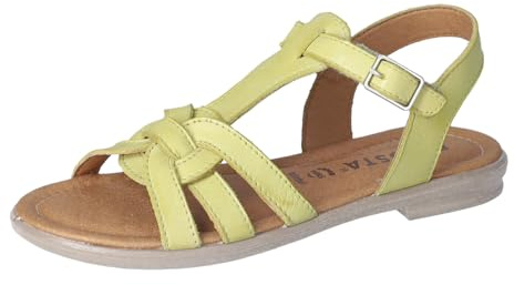 RICOSTA Mädchen Riemchensandalen BIRTE, Kinder Sandalen, Weite: MITTEL, strandschuhe, sandaletten, sommersandalen, bequem, flach, limoncello (730), 35 EU