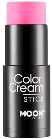 Intense Neon UV ColorCream Face & Body Paint Stick by Moon Glow - Professionelles Gesichts- und Körperschminke für Erwachsene und Kinder - 21g - Intense Pink