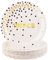 APACALI Lot de 100 assiettes en carton doré de 23 cm - Assiettes de fête blanches avec impression dorée à pois - Assiettes en carton pour remise de diplôme, anniversaire, mariage, cocktail