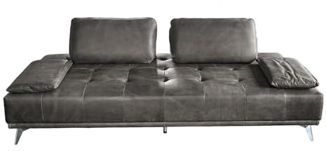 KAWOLA Schlafsofa WIOLO - Couch mit Schlaffunktion, Sofa Leder grau, Daybed 240x110 cm