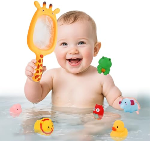 Juguetes de Baño para Bebés - Set de 7 Juguetes de Baño Infantiles, Juguetes para Piscina para Niños, Juguetes de Aspersión de Agua para Niños y Niñas para Desarrollar la Coordinación Mano-Ojo