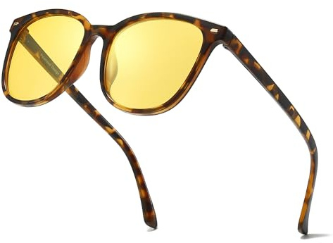 LVIOE Night Driving Glasses Womens Polarised Lenses, Anti-Glare Headlight Protection, Ensure Night Vision