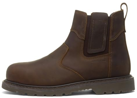 EarthWorks Safety - EarthWorks Scriber Mens Brown Leather Safety Boot - Size 10 UK - Brown