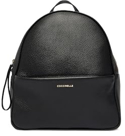 Coccinelle Leder Rucksack Nory Backpack Grained Leather Noir schwarz