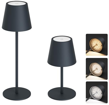 Aipsun Dimmbare led akku tischleuchte höhenverstellbar Anthrazit 23/36.5CM