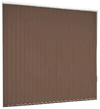 Lamellenvorhang Vertikaljalousie Braun Cappuccino Lamellen Fenster Rollo Breite 100 - 250 cm Höhe 150 - 250 cm Vorhang Flächenvorhang Schiebevorhang lichtdurchlässig halbtransparent (100 x 150 cm)