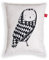 Dekokissen klein Eule (Vogel Feder hellbeige 20x25 cm retro Zierkissen Kinderzimmer Couch)