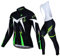X-TIGER Herren Langarm Radtrikot Set Winter Radsportanzüge mit 5D Gel Gepolsterten Trägerhosen