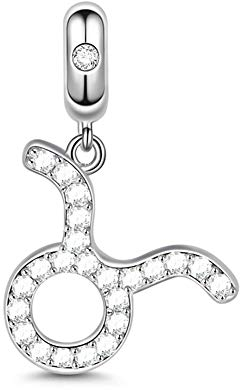 GNOCE Sternzeichen Charms Constellation Charms Anhänger Sterling Silber Sternzeichen Dangle Charms mit Zirkonia fit für Armband/Halskette Frauen Mädchen (Stier)
